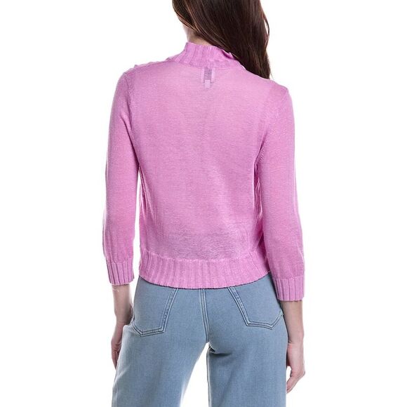 Nic+Zoe Womens Bolero Linen-Blend Cardigan, Pink - Picture 2 of 3